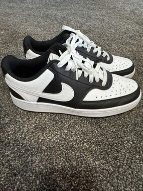 Nike Black and White Low-Top Swoosh Sneakers